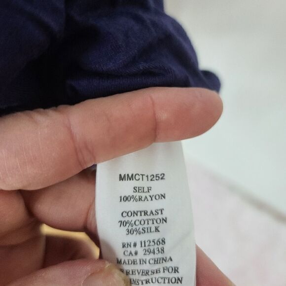 Miss Me M M Couture Blue Sleeveless Ruffled front Jersey Knit Stretch Blouse NWT - Picture 8 of 9